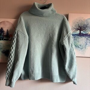 Penmans Oversized Cozy Soft Turtleneck Mint Sweater Large